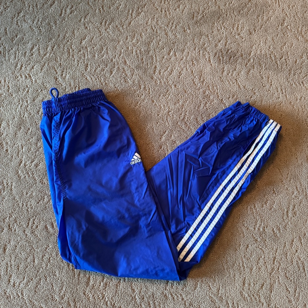 Adidas Blue Sweatpants with White Stripes